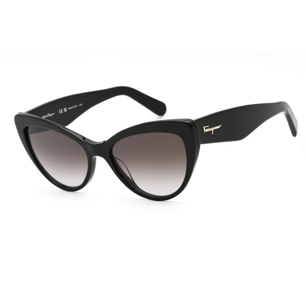 NWT Salvatore Ferragamo SF930S Black Cat Eye 56mm Sunglasses